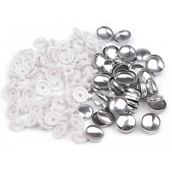 Self-Cover Buttons 20, white, 100 set