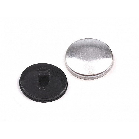 Self-cover Button 40, black, 20 set