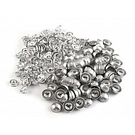 Self-cover Buttons size 16' all-metal, nickel, 100 pr.