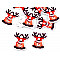 Christmas Wooden Decorative Button, light red - Reindeer, 10 pc.