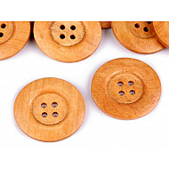 Wooden Decorative Button 4-hole, ivory, 10 pc.