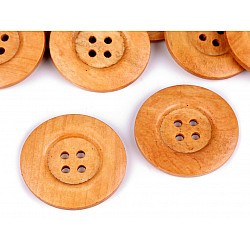 Wooden Decorative Button 4-hole, ivory, 10 pc.