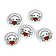 Decorative Wooden Button - Handmade, white, 5 pc.