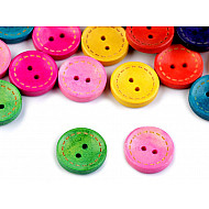 Wooden Decorative Button, mix of colours, 50 pc.