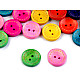 Wooden Decorative Button, mix of colours, 50 pc.