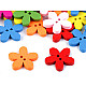 Wooden Decorative Button Bloom, mix of colours, 10 pc.