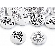 Decorative Wooden Button Plants, mix, 5 pc.