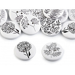 Decorative Wooden Button Plants, mix, 5 pc.