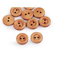 Wooden Buttons size 20', natural medium, 10 pc.