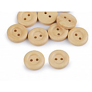 Wooden Buttons size 24', natural light, 10 pc.