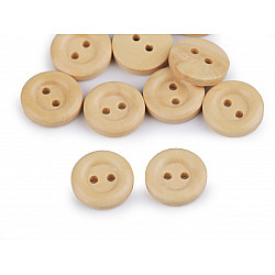 Wooden Buttons size 24', natural light, 10 pc.