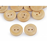 Wooden Buttons size 30', natural light, 10 pc.