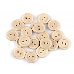 Wooden Button size 20', natural light, 20 pc.