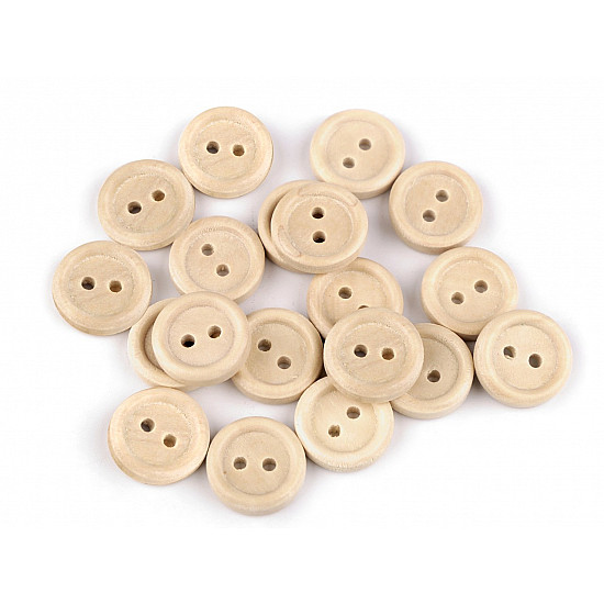 Wooden Button size 20, natural light, 20 pc.