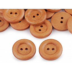 Wooden Buttons size 36", natural medium, 50 pc.