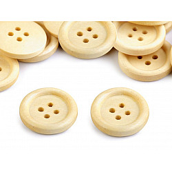 Wooden Button size 32' 4-hole, ivory, 10 pc.