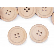 Wooden Buttons size 48', natural light, 10 pc.