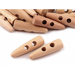 Wood Horn Toggle Button 40 mm, ivory, 5 pc.