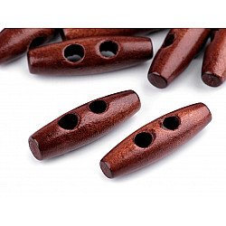 Wooden Toggle Button 12x40 mm, red-brown, 10 pc.