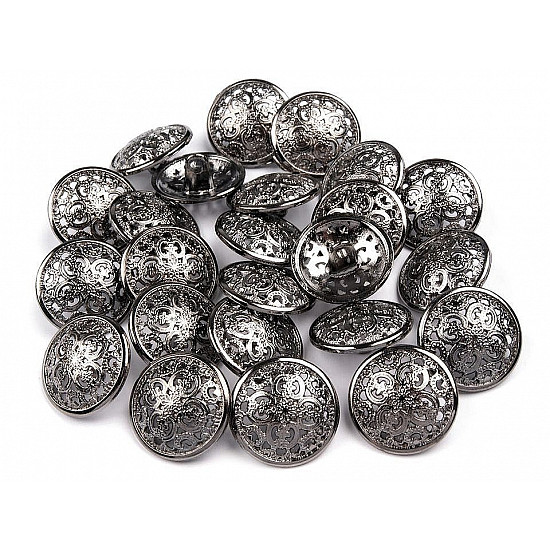 Metal Button size 28, nickel antik, 5 pc.