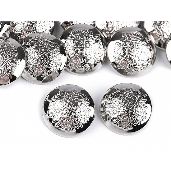 Metal Button 36, nickel, 5 pc.