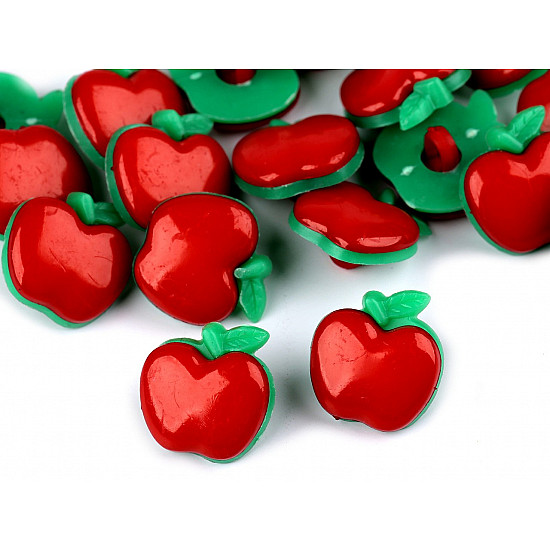 Childrens Button size 28 Apple, red, 50 pc.