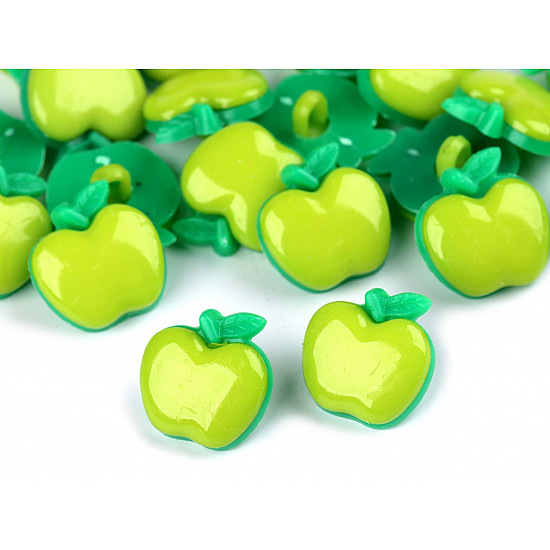 Childrens Button size 28 Apple, green light, 50 pc.