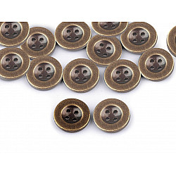 Plastic Button size 24', vintage brass, 20 pc.