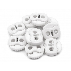 Cord Lock Stopper Toggles 20x20 mm 2-hole (package 10 pc.) - white