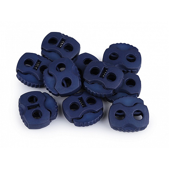 Cord Lock Stopper Toggles 20x20 mm 2-hole (package 10 pc.) - blue dark