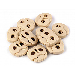 Cord Lock Stopper Toggles 20x20 mm 2-hole (package 10 pc.) - beige camel