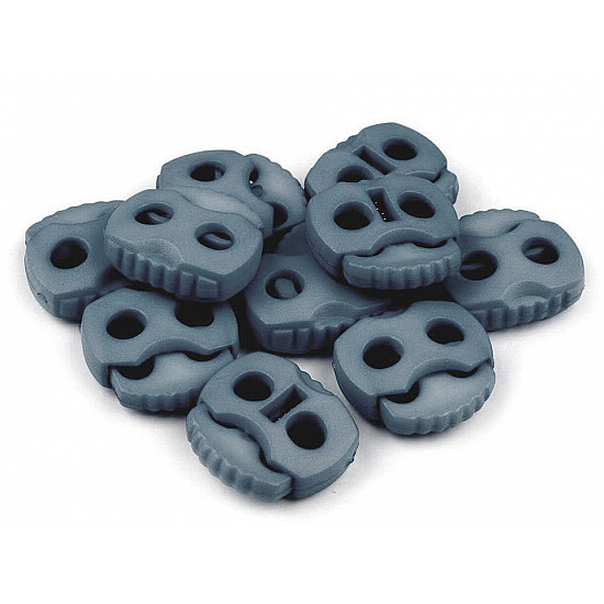 Cord Lock Stopper Toggles 20x20 mm 2-hole (package 10 pc.) - steel grey