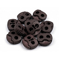 Cord Lock Stopper Toggles 20x20 mm 2-hole (package 10 pc.) - darkbrown