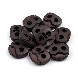 Cord Lock Stopper Toggles 20x20 mm 2-hole (package 10 pc.) - darkbrown