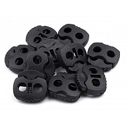 Cord Lock Stopper Toggles 20x20 mm 2-hole (package 10 pc.) - black