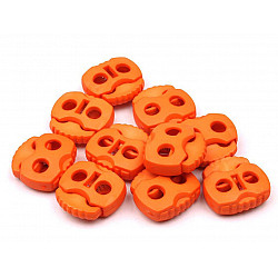 Cord Lock Stopper Toggles 20x20 mm 2-hole (package 10 pc.) - orange pumpkin