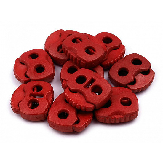 Cord Lock Stopper Toggles 20x20 mm 2-hole (package 10 pc.) - dark red