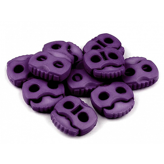 Cord Lock Stopper Toggles 20x20 mm 2-hole (package 10 pc.) - violet