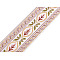 Woven Jacquard Tapestry Ribbon Trim width 59 mm - ecru light - red, 1 ml.