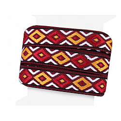 Clothing Braid / Trimming Indian Motif width 13 mm - dark red, 5 ml