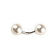 Curved Barbell with Faux Pearls / Clothing Decor, white