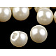 Sew-on Faux Pearl Bead / Button Ø14 mm, pearl, 10 pc.