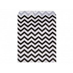 Paper Bag Chevron 15x22.5 cm (package 100 pc.) - white-black