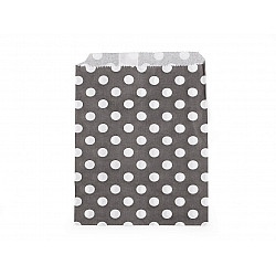 Paper Bag 13x17 cm (package 100 pc.) - white-black - polka dots