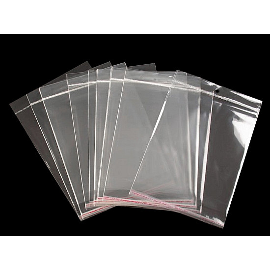 Clear Plastic Self-Adhesive Seal Bags w/ Hang Hole 20x24 cm (package 100 pc.)