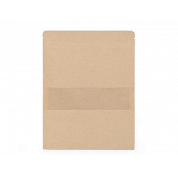 Paper Bag with Window Natural, large size (package 10 pc.) - natural medium