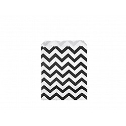 Paper Bag 10x14 cm (package 100 pc.) - white-black - chevron