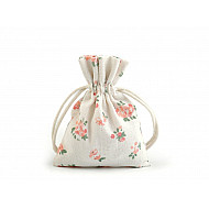 Cotton String Bag with Flowers 10x12 cm (package 2 pc.) - ecru light