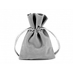 Velvet Gift Pouch 8.5x11 cm - grey - silver