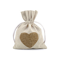 Cotton Drawstring Bag Heart 13x18 cm (package 10 pc.)